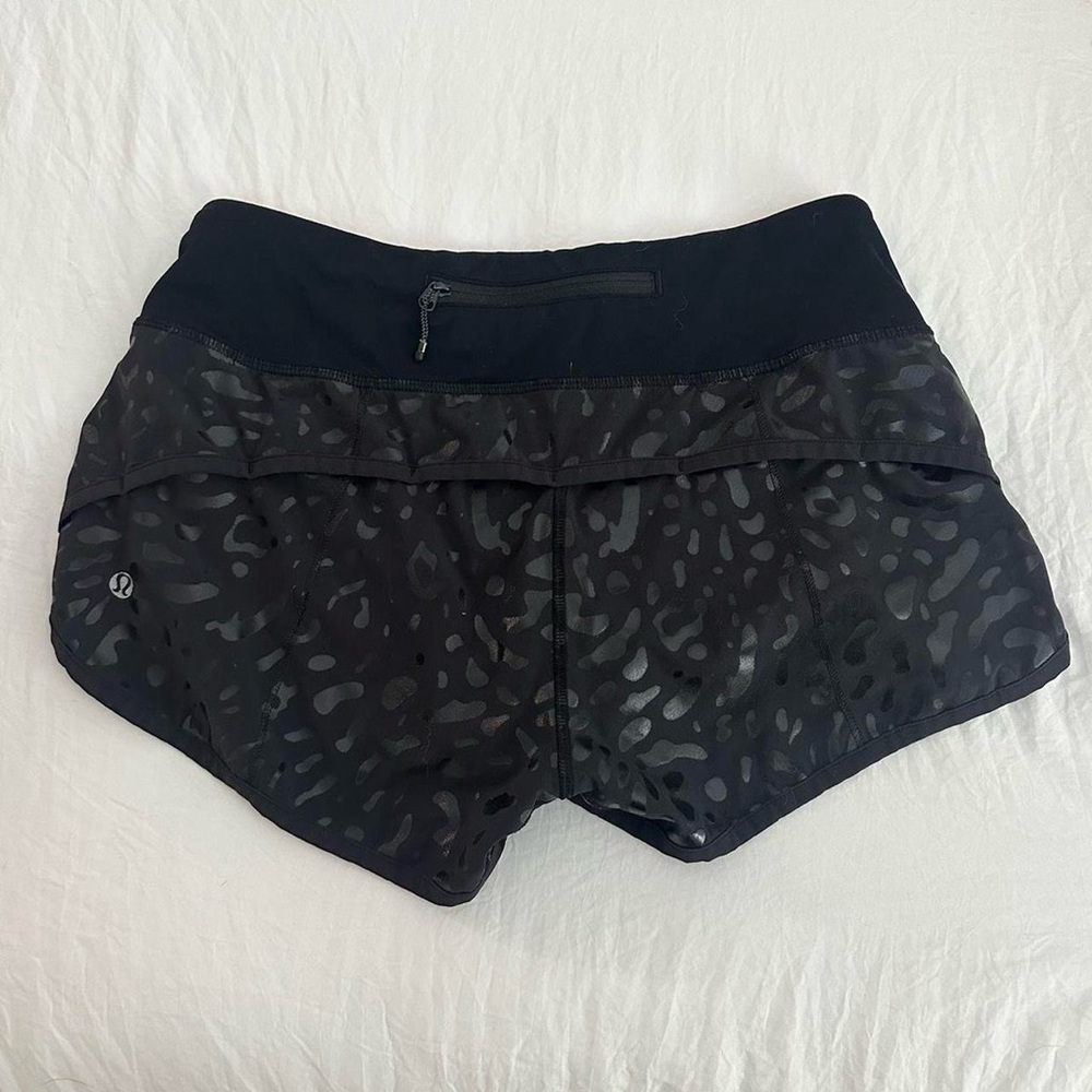 Women's Black Patterned Shorts